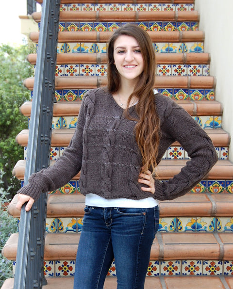 Three Cable V Neck Pullover Pattern