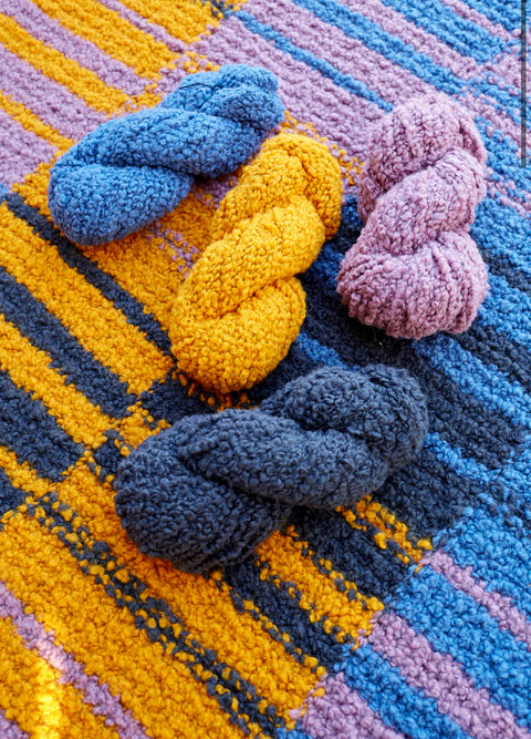 LANA ALPACA Stripe Panel Blanket