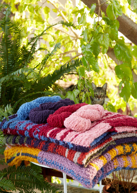 LANA ALPACA Stripe Panel Blanket