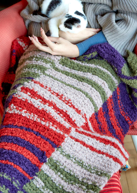 LANA ALPACA Stripe Panel Blanket