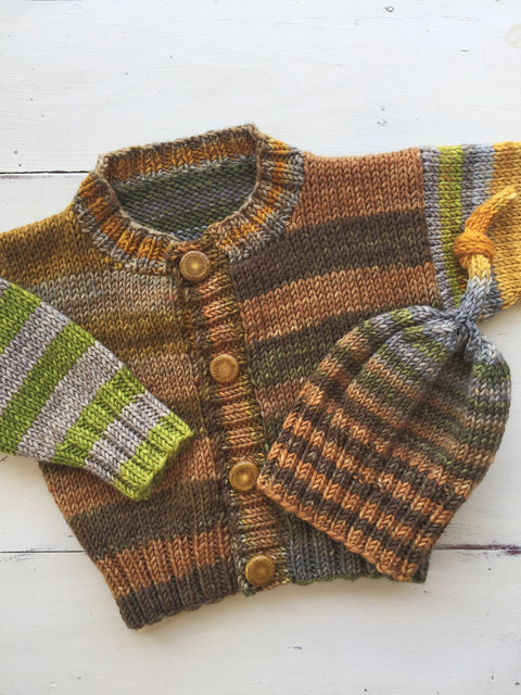 Baby and Child DK Weight Cardigan and Hat Pattern