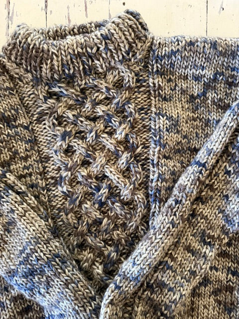 The Suave Cable Sweater Kit (made with Araucania Suave doubled)