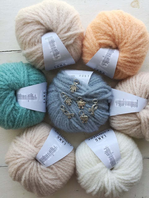 Cashmere Light Striped Seed Stitch Scarf Kit