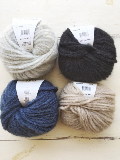 Cashmere Light Striped Seed Stitch Scarf Kit