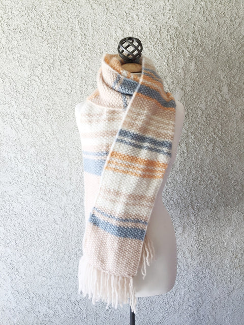 Cashmere Light Striped Seed Stitch Scarf Kit