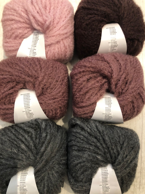 Cashmere Light Striped Seed Stitch Scarf Kit