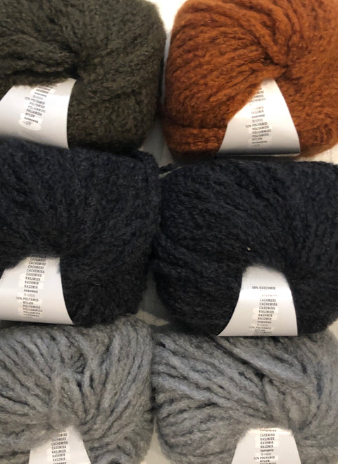 Cashmere Light Striped Seed Stitch Scarf Kit